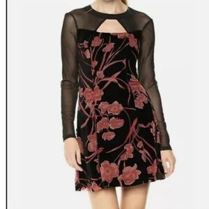 BCBGeneration Velvet‎ burnout Fit & Flare Dress